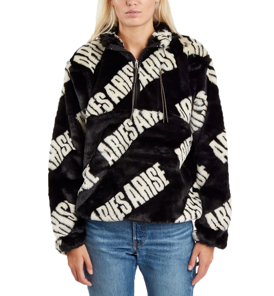 Aries Arise Women's Furry Half Zip $250 NEW | eBay UK